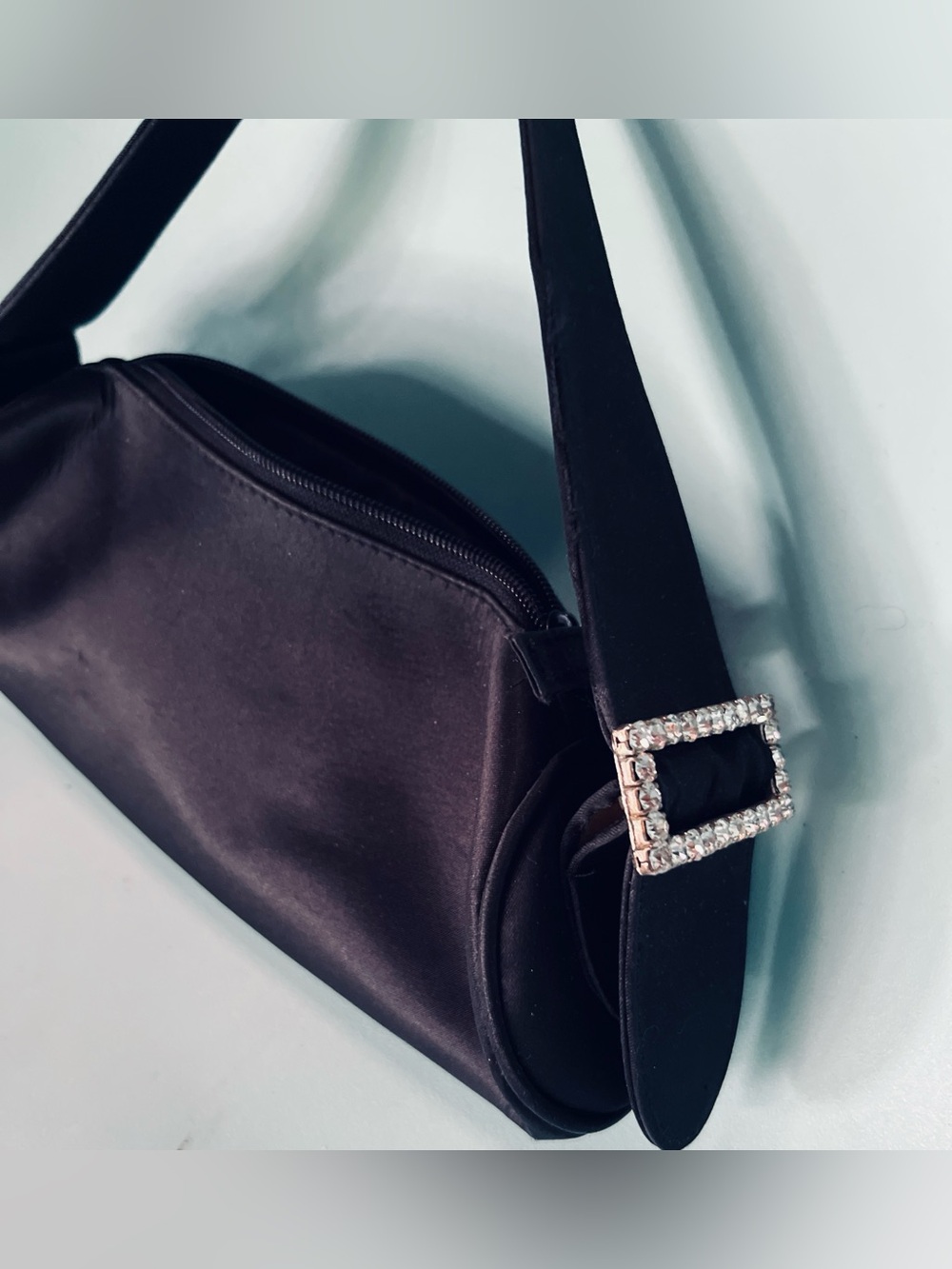 Le Regale Black Satin Evening Mini Bag